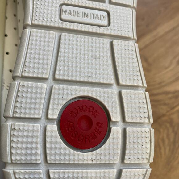 IMAC Made in Italy White Leather Sneakers Double Cross Straps Women’s 10 - Picture 7 of 8